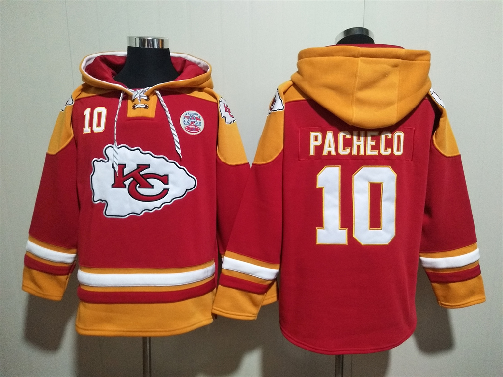 Kansas City Chiefs #10 Isiah Pacheco Hoodies Sweatshirts with Customized Design Embroidered Jerseys->ncaa teams->NCAA Jersey